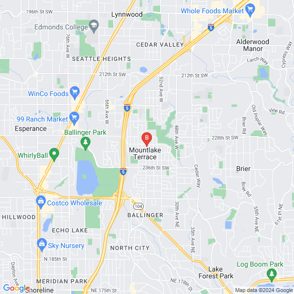 Vision Plus of Mountlake Terrace location map: 23009 56th Ave W, Ste A Mountlake Terrace, WA 98043, Mountlake Terrace, Washington