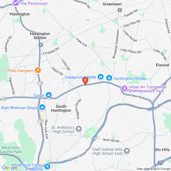 Posh KB location map: 680 E. Jericho Tpke., Huntington, NY