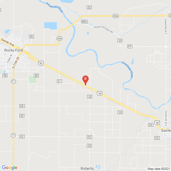 Schleich & Sons Construction location map: 21857 US-50, Rocky Ford, CO 81067, United States, Rocky ford, Colorado